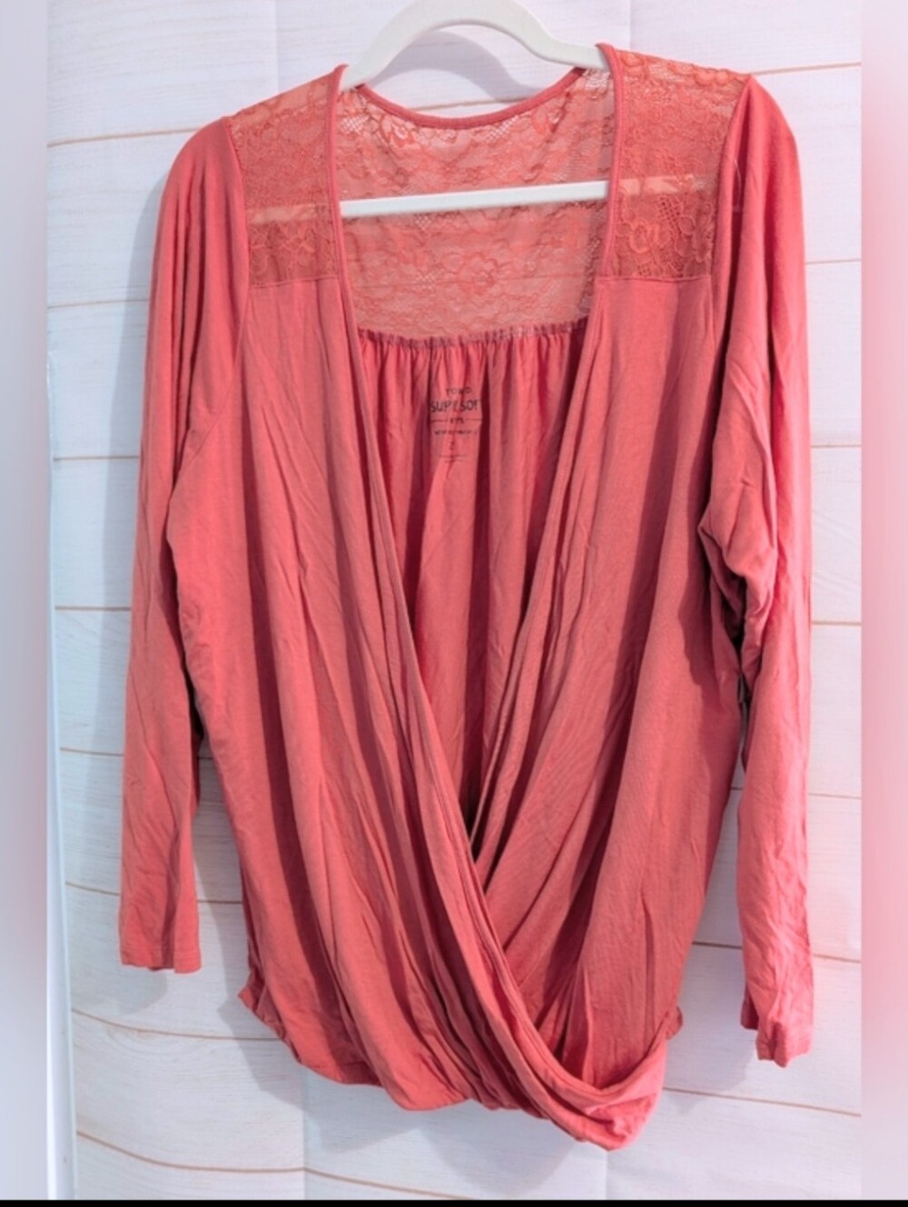 Nwt Torrid Super Soft Lace-Back Drape Top in Coral 🪸🪸 Size 2X